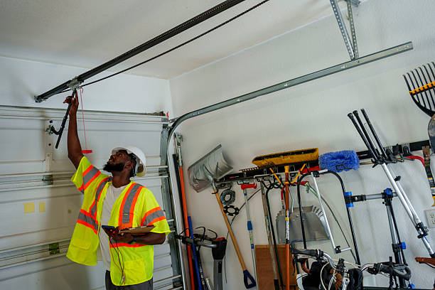Professional Garage Door technician working in Mason, TX